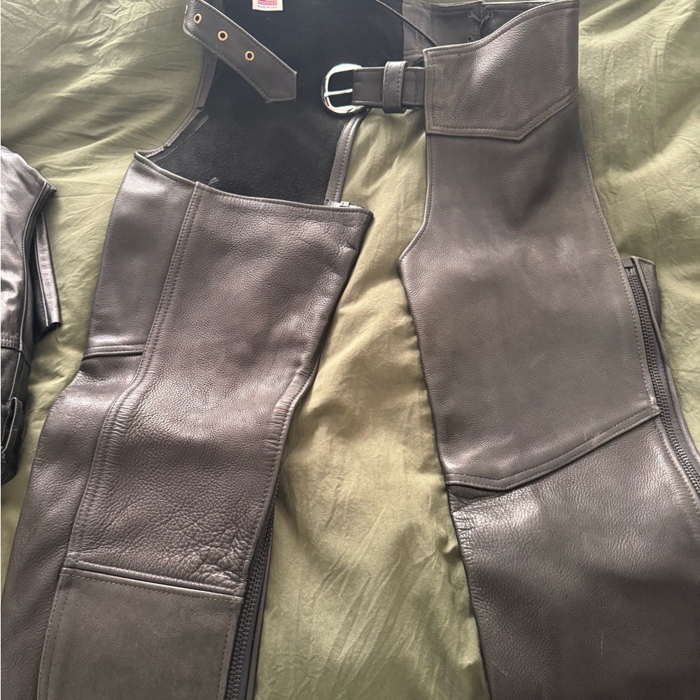 Stylish Black Leather Chaps